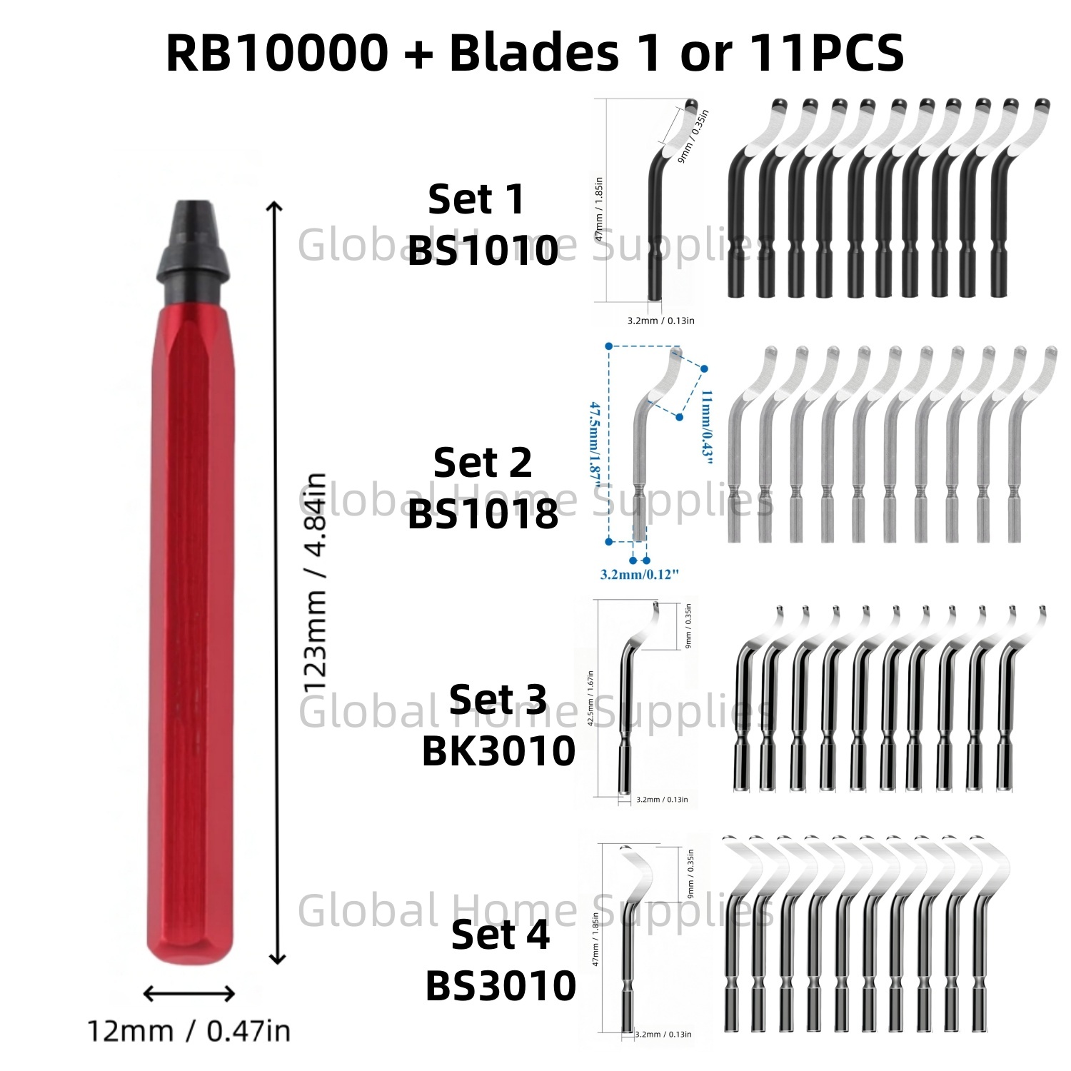 Swivel Knife Tool - Набор инструментов для удаления заусенцев RB1000