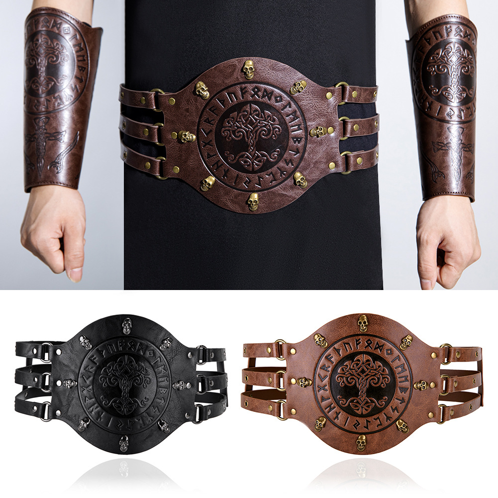 Leatherwork Belt - Средневековый широкий корсетный пояс, костюм викинга-рыцаря,
